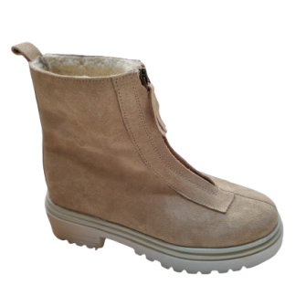 Bota de piel con cremallera suela track 2