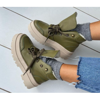 Bota anillas piel suela track