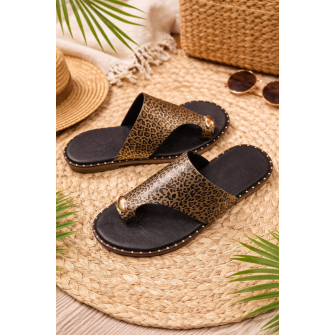 Sandalias Planas de Piel...