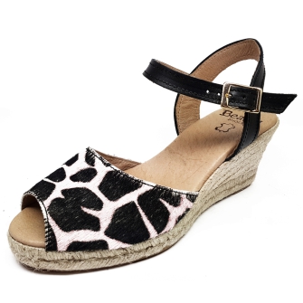 Alpargata Cuña Esparto  5 Cuerdas Animal Print Leopardo